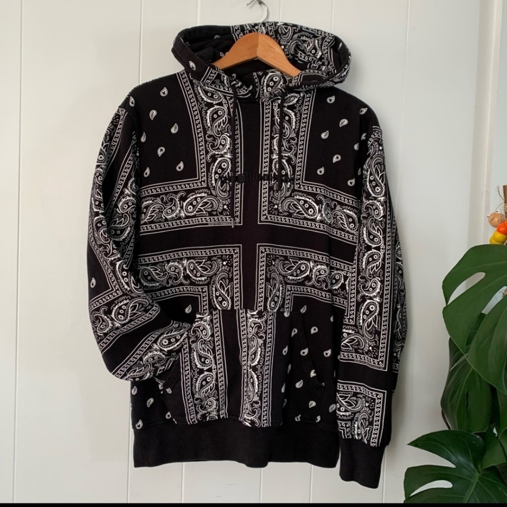 THE Hundreds Bandana Pullover Hoodie Sold Out Black Streetwear Classic Patterned
